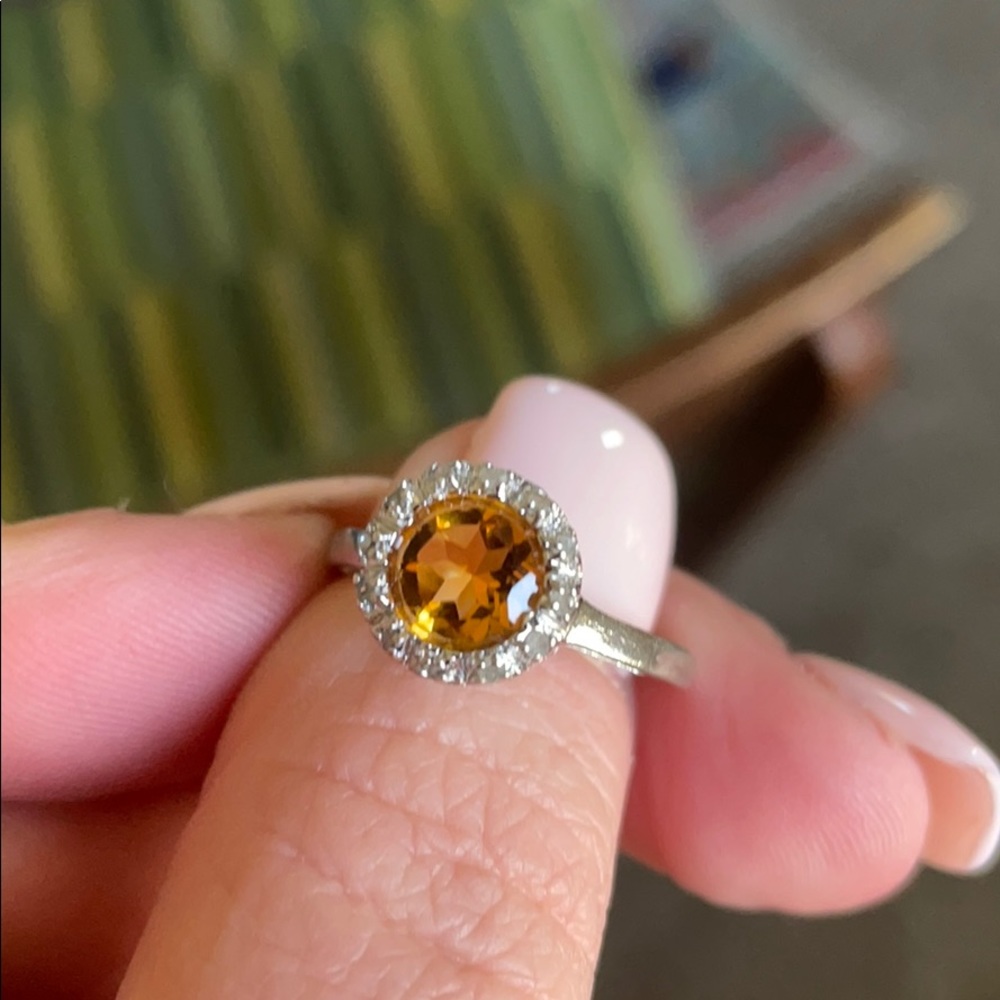 Sterling silver and citrine ring size 7